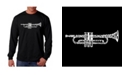 LA Pop Art Men's Word Art Long Sleeve T-Shirt- Trumpet